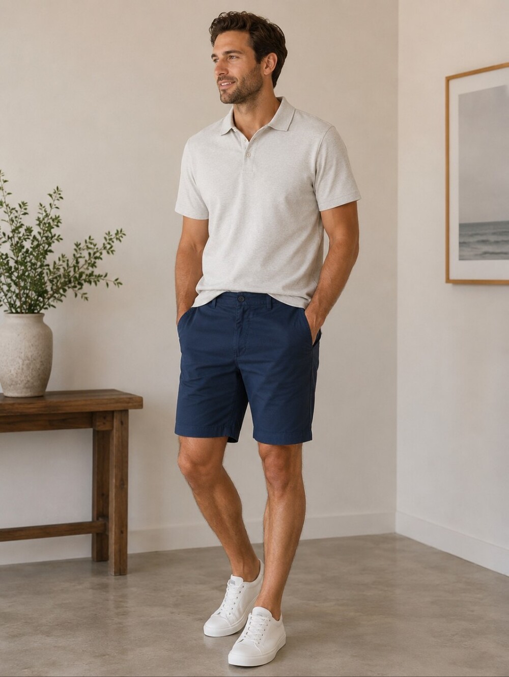 Slected Homme Classic Flat Front Navy Men's Shorts